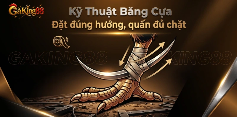 Kỹ thuật băng cựa trong đá gà cựa sắt GAKING88 đặt cựa đúng hướng đá